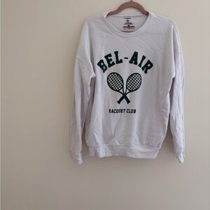 Oversized Bel-Air Raquet Club White Sweatshirt